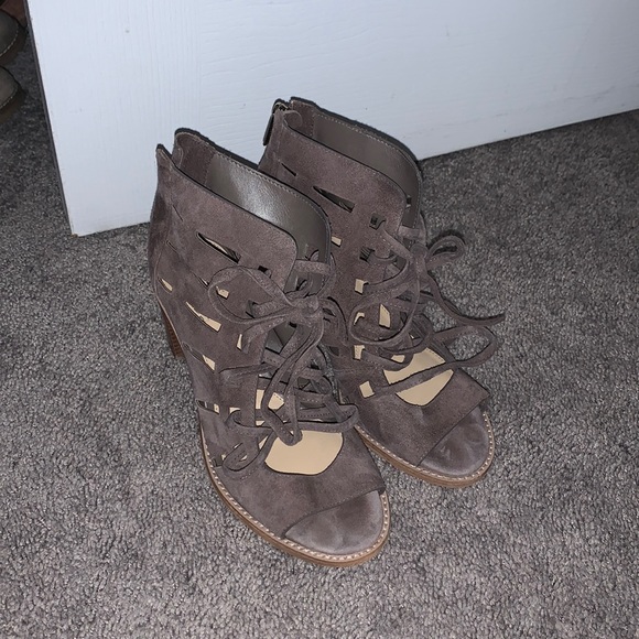 Vince Camuto Shoes - Vince Camuto lace up, open toe booties! Mauve color!